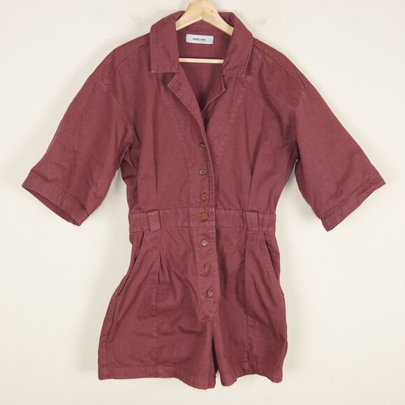 Rachel Comey Larch Shortsuit Clay Dark Red Cotton Romper Womens Sz 4